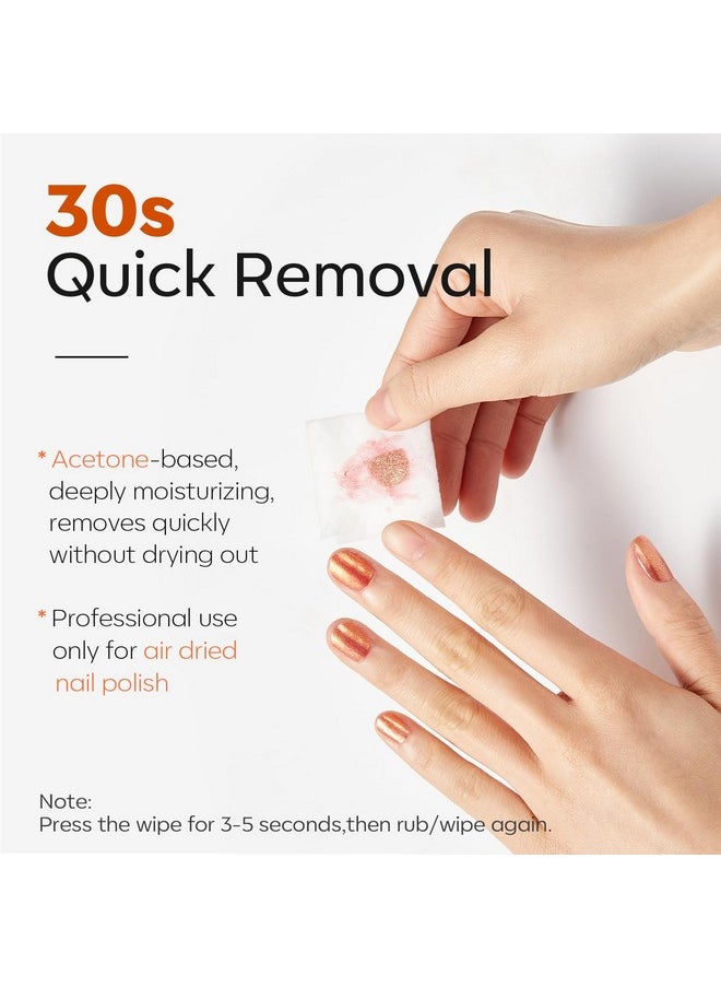 Modelones Nail Polish Remover Pads, Acetone Nail Polish Remover Wipes 50 PCS Professional PleaSCENT Individually Wrapped Wet Wipes Easily & Quickly Lemon Smell Glycerin Moisturizing Big Size Portable