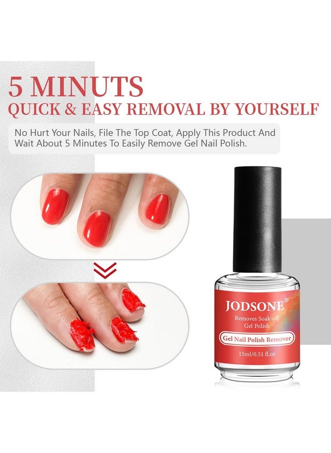 JODSONE 15ML Gel Nail Polish Remover No Need Soaking or Wrapping Gel Remover for Nails 3-5 Minutes Gel Nail Remover Easy And Quick Remove Gel Polish