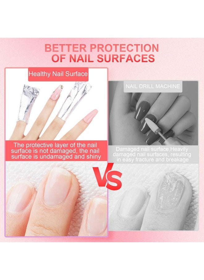 NXJ INFILILA Nail Foil - 300PCS Foil Nail Wraps Gel Nail Polish Remover Foil Wraps for Nails, Soak Off Gel Remover with Larger Cotton Pad for Removing Nail Polish at Home