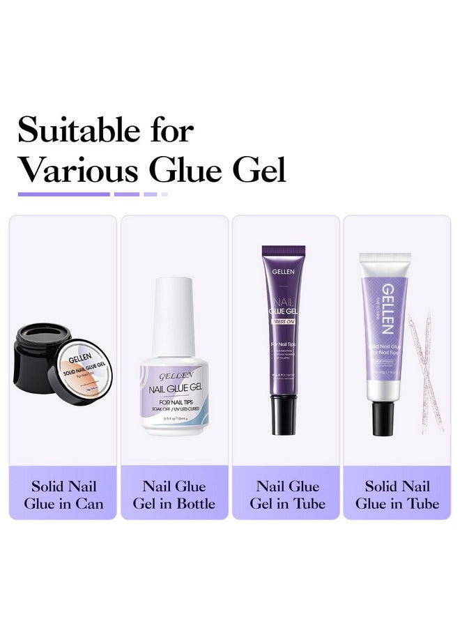 Gellen Nail Glue Remover for Press on Nails, 40ML Nail Glue Remover for UV Nail Glue, Non acetone Gentle Glue Off for False Nails Glue Tips, Odorless Easy Glue Debonder, Not for Gel Nail Polish