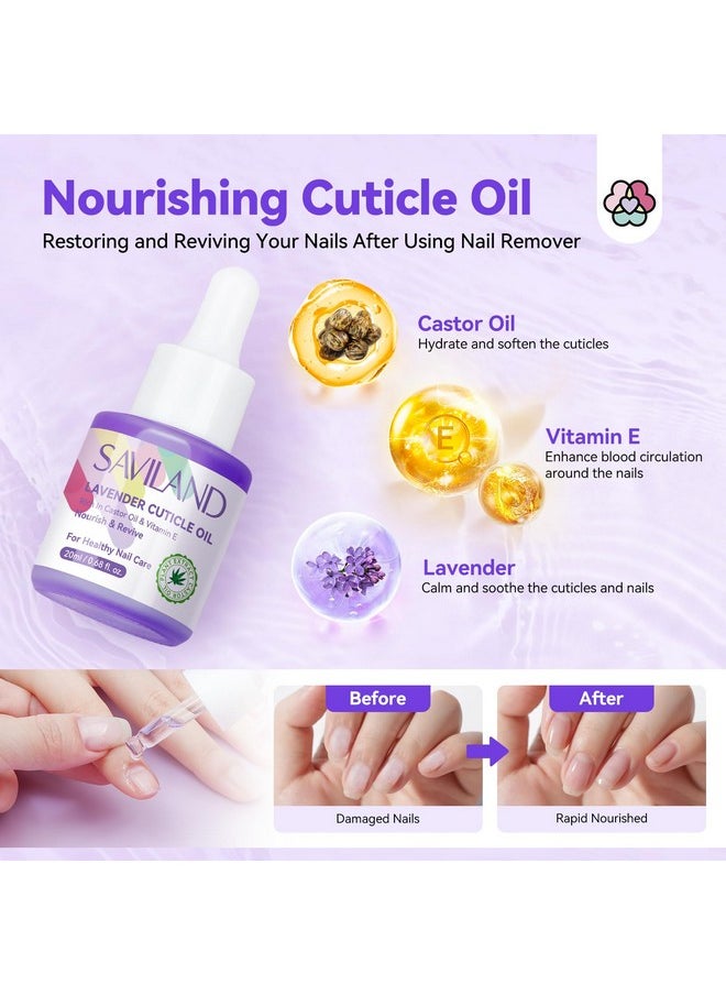 SAVILAND 100% Acetone Nail Polish Remover Kit: Ultra-Powerful Gel Remover with Cuticle Oil Rich in Castor Oil & VE for Repairing Nail, Nail File Buffer Tools for Dip Acrylic Remove Home Salon 8.45 Oz