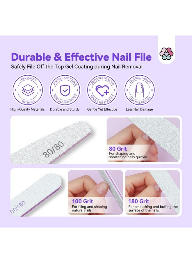 SAVILAND 100% Acetone Nail Polish Remover Kit: Ultra-Powerful Gel Remover with Cuticle Oil Rich in Castor Oil & VE for Repairing Nail, Nail File Buffer Tools for Dip Acrylic Remove Home Salon 8.45 Oz
