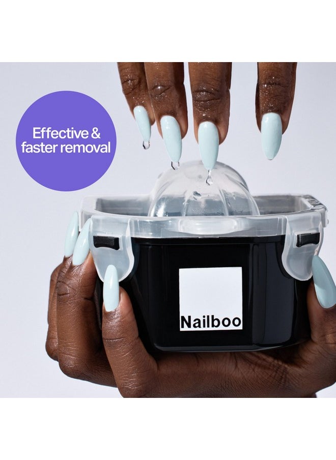 Nailboo 100% Acetone Nail Polish Remover & Soak Bowl, Gel Polish Remover for Nails, Pure Acetone Polish and Dip Powder Remover, Nail Salon Quality Removal, 16 Fl Oz