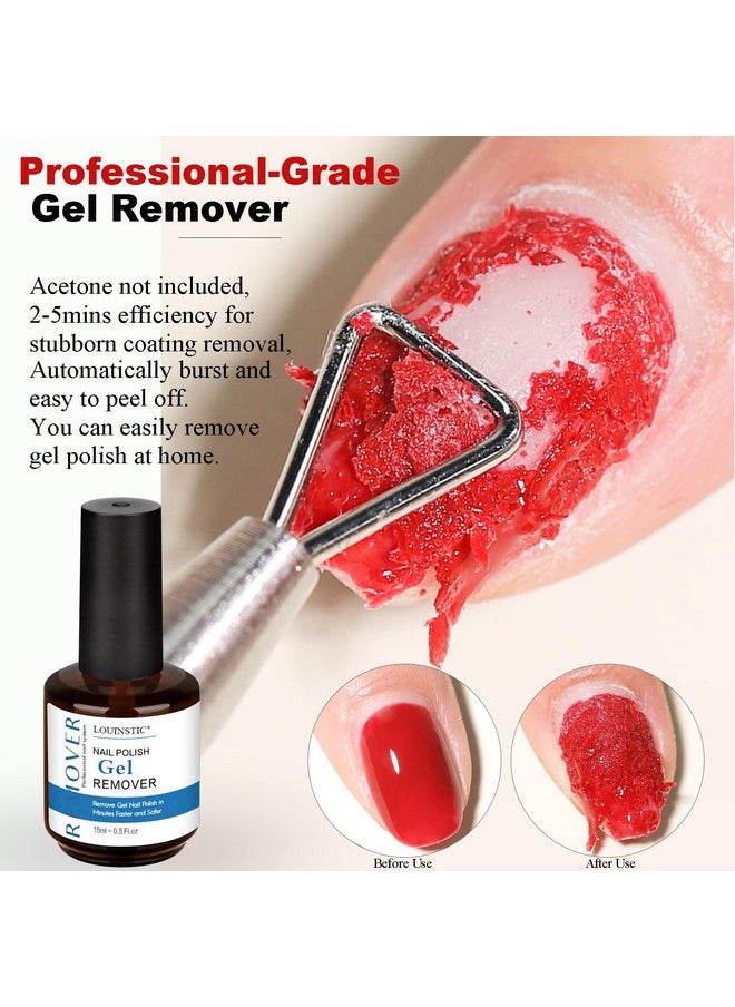 LOUINSTIC Gel Nail Polish Remover - Fast, No Soak & No Foils, Safe for Natural Nails, Healthy, Low Odor, Quick Gel Removal in 2-5 Minutes - For Gel Nail Polish & Nail Art, At-Home Manicure Solution