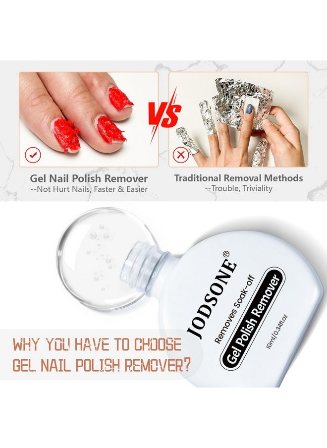 JODSONE 10ML Gel Nail Remover 2PCS Quick Gel Nail Polish Remover 3-5 Minutes Gel Remover for Nails