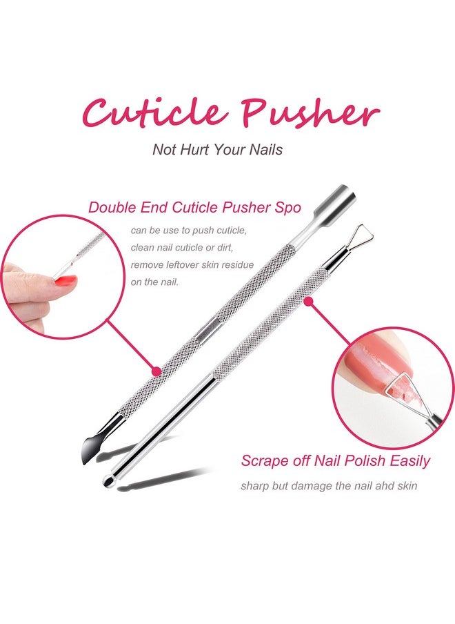 Gel Nail Polish Remover Tools Kit, with 10 Pcs Nail Clips, 400 Pcs Lint Free Nail Wipes, Nail Files 100/180, Buffer Block 400/4000, Nail Brush, Cuticle Pusher& Peeler (Clear)