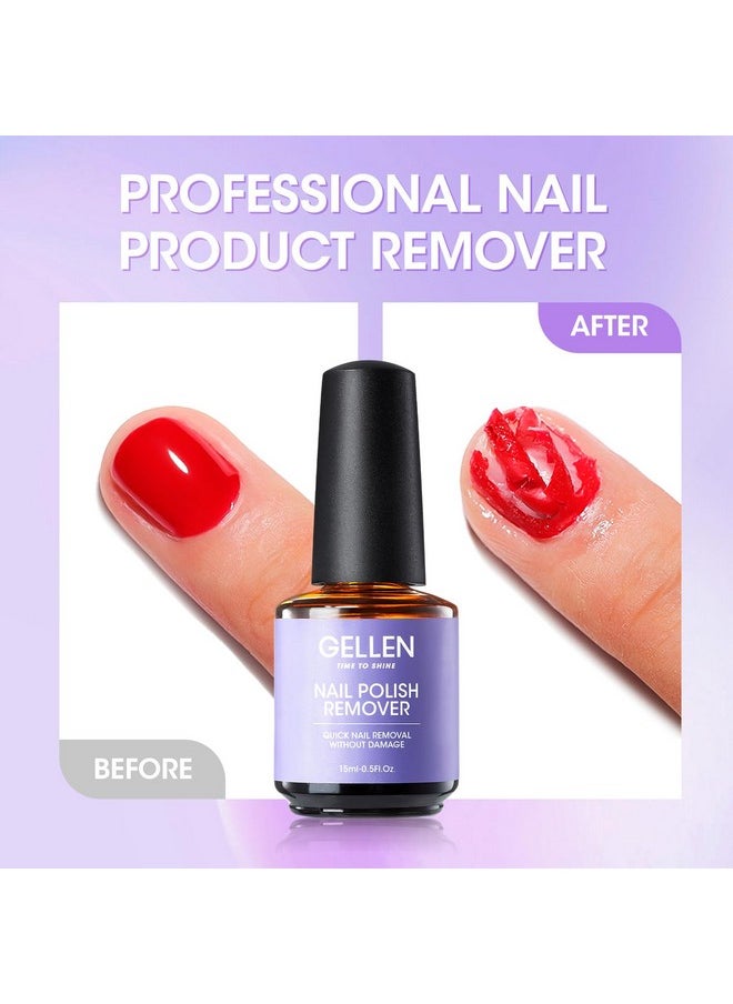 Gellen Gel Nail Polish Remover, 2 Pack Professional Gel Polish Remover for Nails, Quick & Easy Polish Remover In 3-5 Minutes, No Need for Foil Soaking Or Wrapping