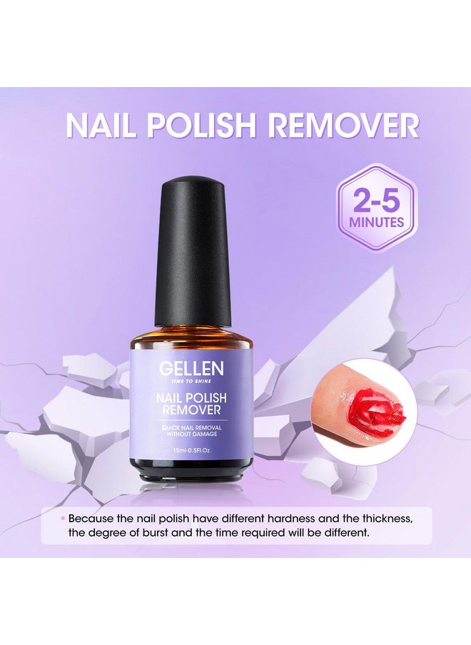 Gellen Gel Nail Polish Remover, 2 Pack Professional Gel Polish Remover for Nails, Quick & Easy Polish Remover In 3-5 Minutes, No Need for Foil Soaking Or Wrapping