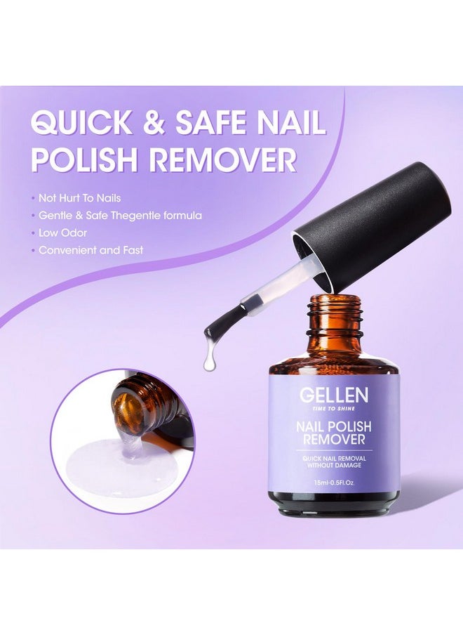 Gellen Gel Nail Polish Remover, 2 Pack Professional Gel Polish Remover for Nails, Quick & Easy Polish Remover In 3-5 Minutes, No Need for Foil Soaking Or Wrapping