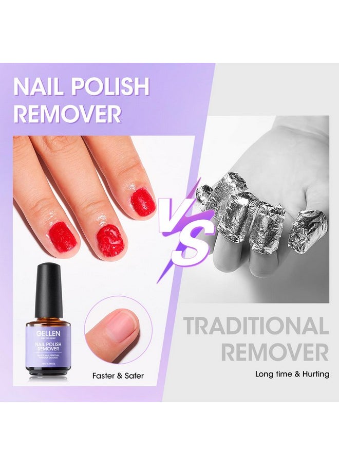 Gellen Gel Nail Polish Remover, 2 Pack Professional Gel Polish Remover for Nails, Quick & Easy Polish Remover In 3-5 Minutes, No Need for Foil Soaking Or Wrapping