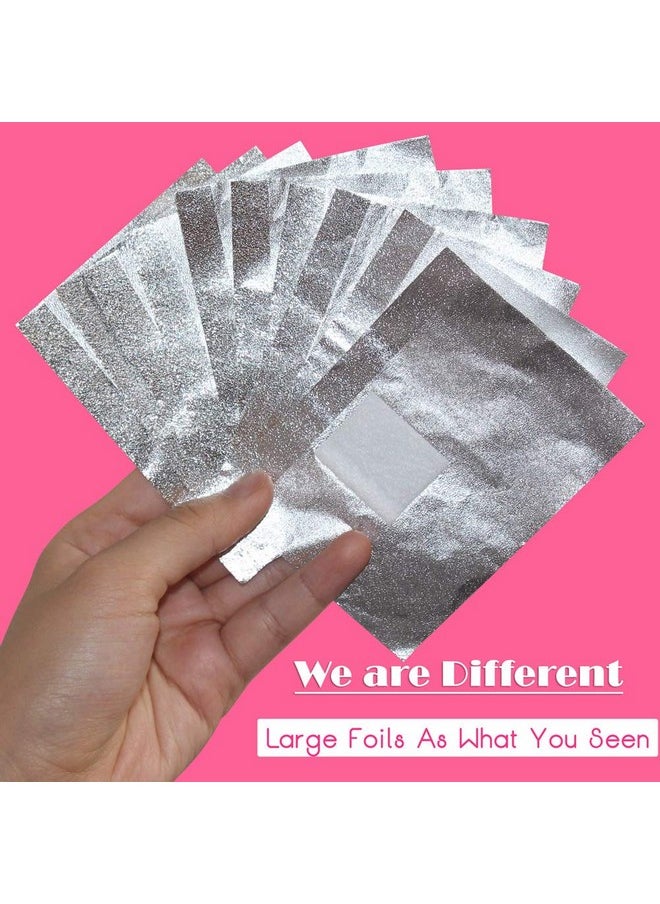 MIILYE Nail Polish Remover Foil Wraps for Acrylic/Dip Powder/UV/Gel/Polish Varnish Soak-off Removal, with Pre-attached Lint Free Pad (100x Gel Nail Polish Remover Wraps)