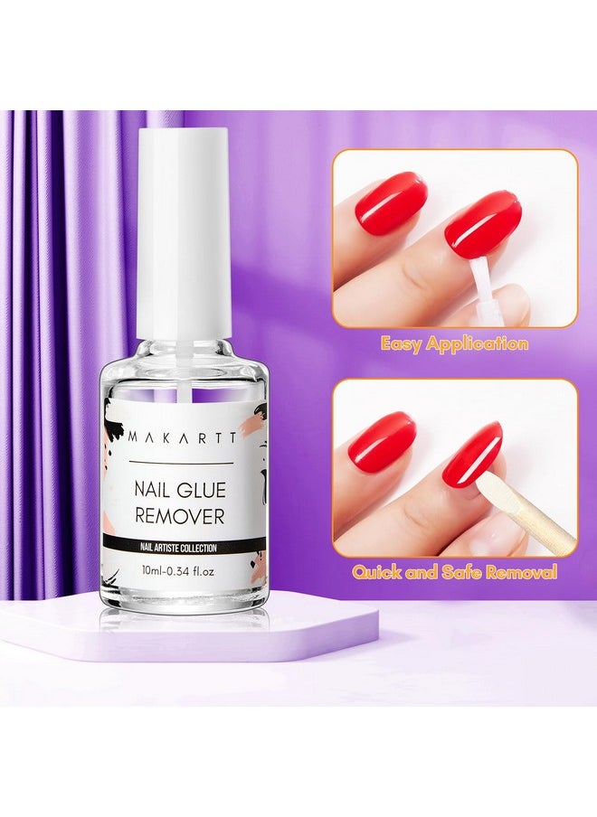 Makartt Nail Glue Remover for Press on Nails: 10ML Glue Off for Nail Tips Acrylic Nails Fake Nails Debonder Adhessive Remover Acetone-free Nail Polish Remover, Can't Remove Gel Nail Polish