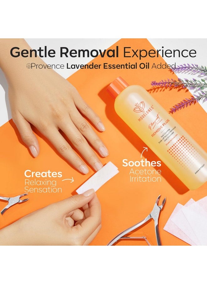 Modelones Nail Polish Remover PleaSCENT Ultra-Powerful Acetone Gel Nail Polish Remover Enriched with Jojoba Oil Nails Removes for Nail Glue Acrylic Dip Powder Nails Remover for Home Salon(8 FL.Oz.)