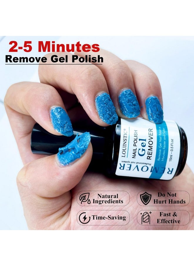 LOUINSTIC Gel Nail Polish Remover,Gel Remover for Nails No Need to Soak or Wrap, Quickly Remove Gel Nail Polish in 2-5 Minutes, Professional Gel Polish Remover Kit