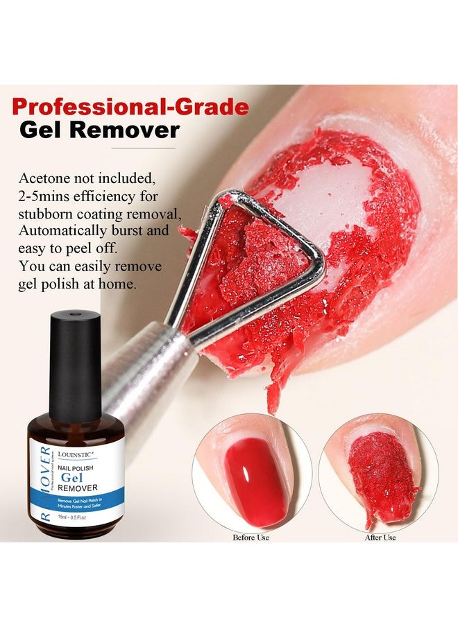 LOUINSTIC Gel Nail Polish Remover,Gel Remover for Nails No Need to Soak or Wrap, Quickly Remove Gel Nail Polish in 2-5 Minutes, Professional Gel Polish Remover Kit