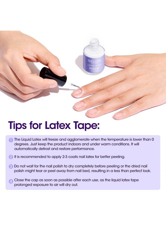 Gellen Gel Polish Remover Kit - Gel Nail Polish Remover with Latex Tape Peel Off Liquid and Manicure Tools, Quick & Easy Gel Polish Remover in 2-5 minutes, No Damage to Nails