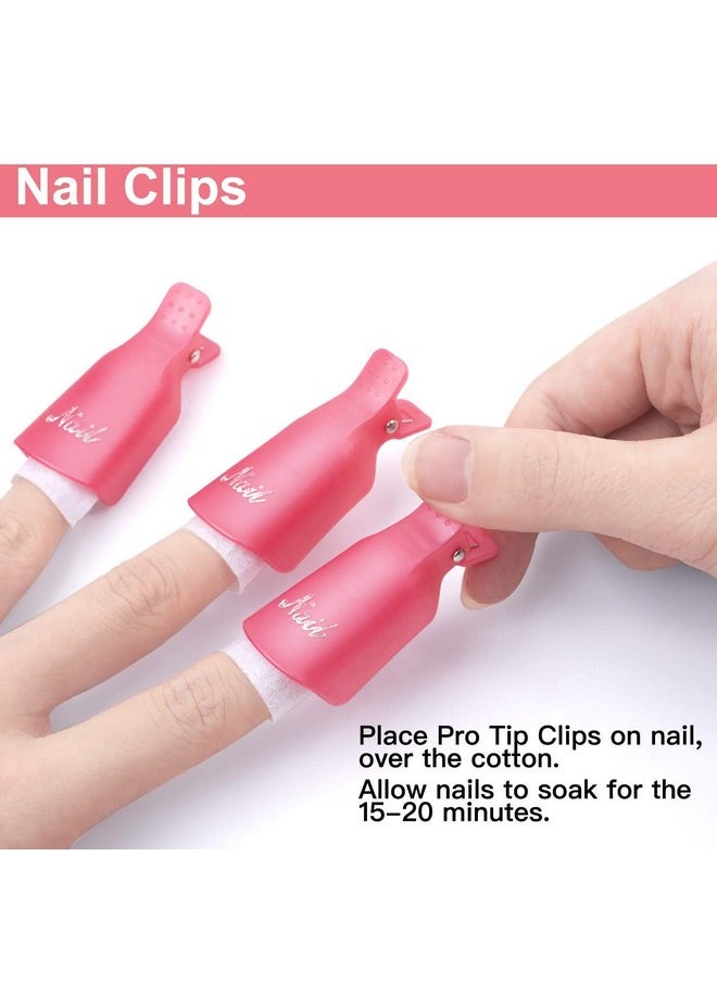 Beetles Gel Polish Remover Kit - Gel Nail Polish Remover with 450 Pcs Lint Free Nail Wipes/10 Pcs Gel Polish Remover Clips/Cuticle Oil/Cuticle Pusher/Nail File Valentine's Day Gifts for Women