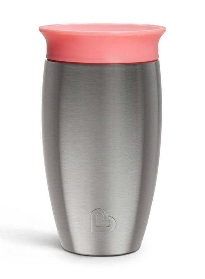 Miracle 360 Stainless Steel Insulated Double Walled Toddler Cup, 10 Oz, Keeps Drink Cool For Up To 15 Hours, 12 Months+ Pink