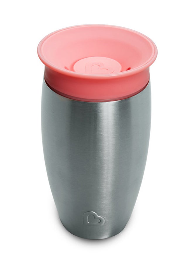 Miracle 360 Stainless Steel Insulated Double Walled Toddler Cup, 10 Oz, Keeps Drink Cool For Up To 15 Hours, 12 Months+ Pink