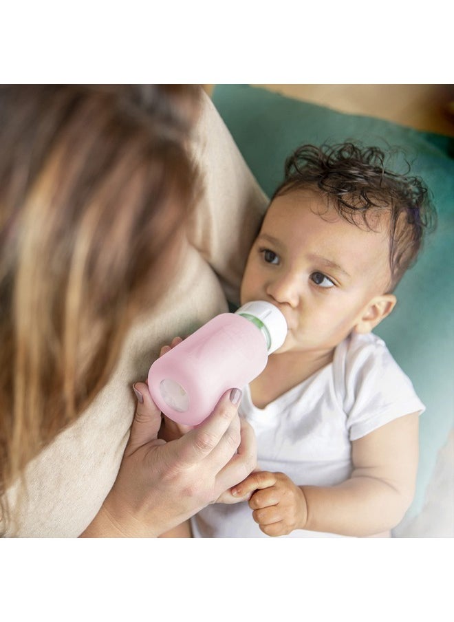 Dr. Brown's Natural Flow Options+ Glass Baby Bottle Sleeves,100% Silicone,4 oz,Narrow,Pink