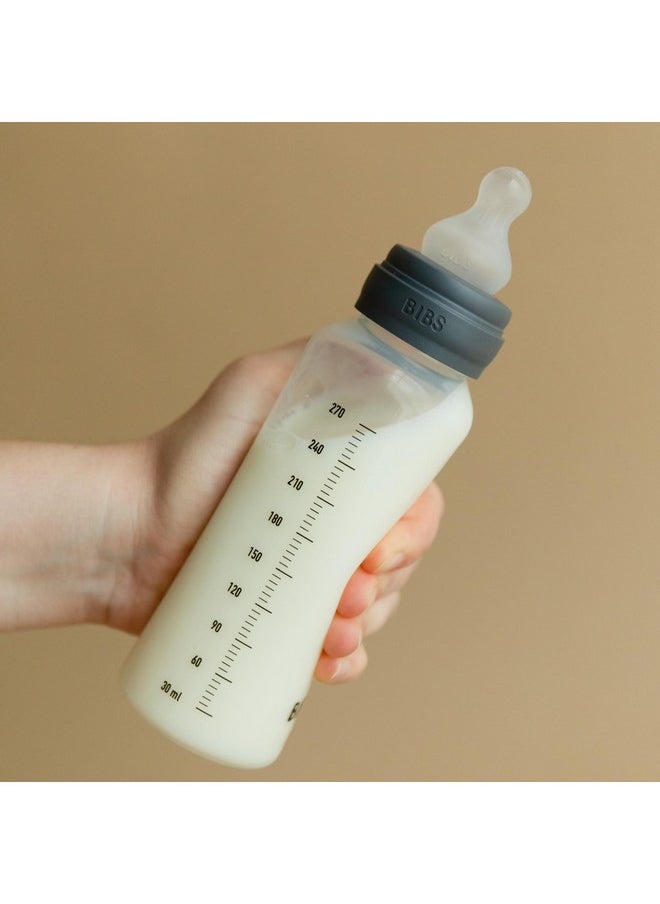 BIBS Baby Bottle 5 oz / 150 ml Silicone Nipple - Anti-Colic, BPA-Free, Round Nipple, Slow Flow, Lightweight & Easy to Clean, Suitable for Newborns 0+ Years - Blush