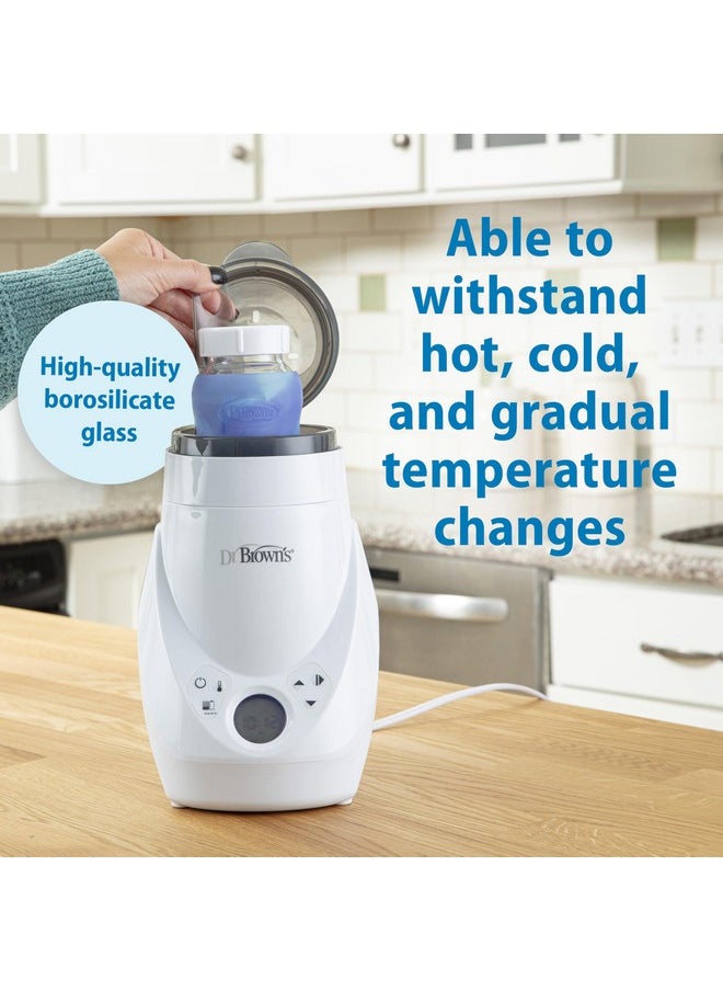 Dr. Brown's Natural Flow Anti-Colic Options+ Wide-Neck Glass Baby Bottle 9 oz/270 mL,with Level 1 Slow Flow Nipple,1 Pack,0m+