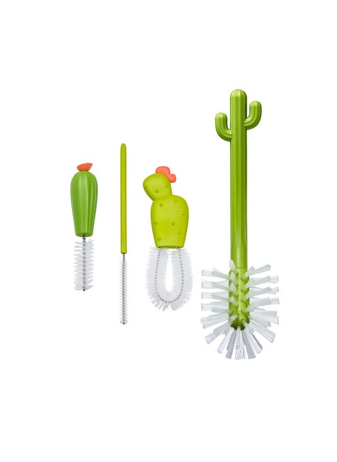 Boon Cacti Replacement Baby Bottle Brushes - Includes Bottle Cleaner Brush, Straw Cleaner Brush, Nipple Brush and Detail Brush for Baby Bottles - Newborn Essentials - Sage - 4 Count