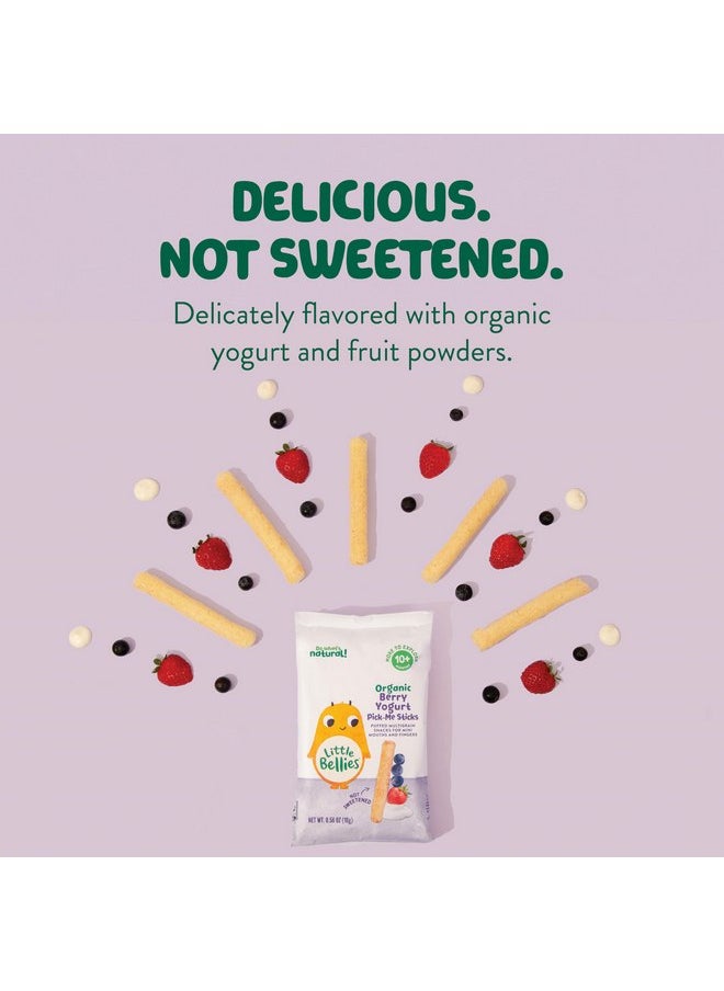 Little Bellies Organic Berry Yogurt Pick-Me Sticks, (Pack of 5 x 0.56 oz Individual Packs)