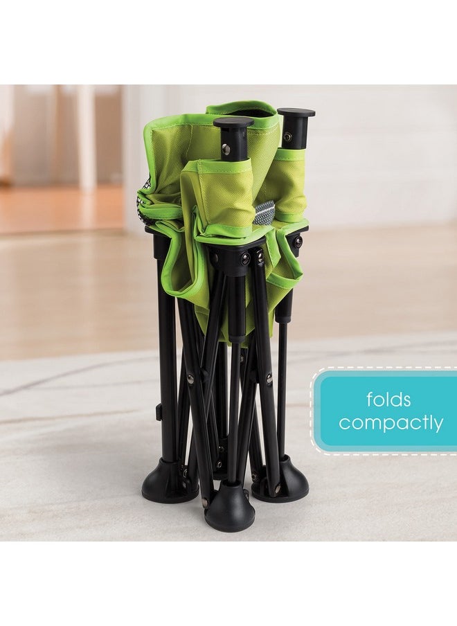 Summer by Bright Starts Pop 'N Sit Portable Booster Chair, Floor Seat, Indoor/Outdoor Use, Compact Fold, Green, 6 Mos - 3 Yrs