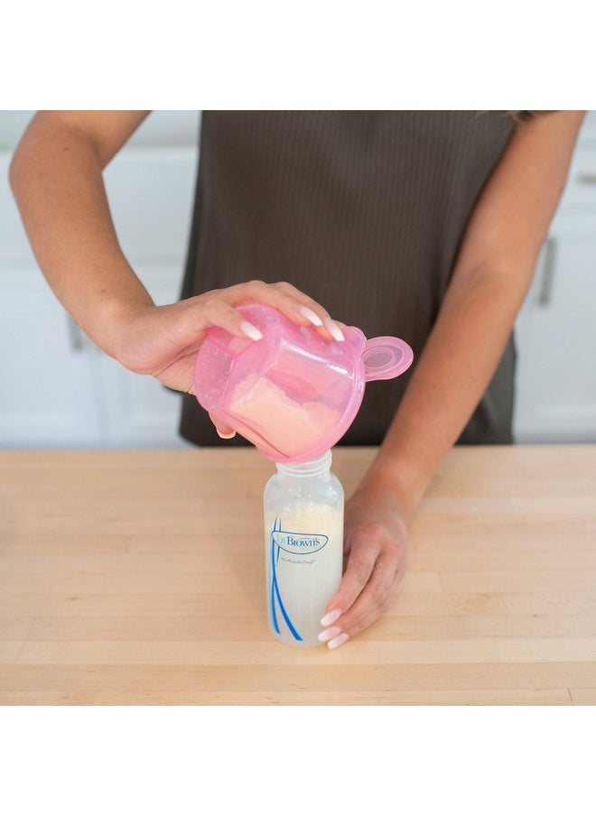 Dr. Brown's Baby Formula Dispenser with Snap-On Lid for On-the-Go Feedings,Milk Powder Dispenser for Traveling with Infant,Pink