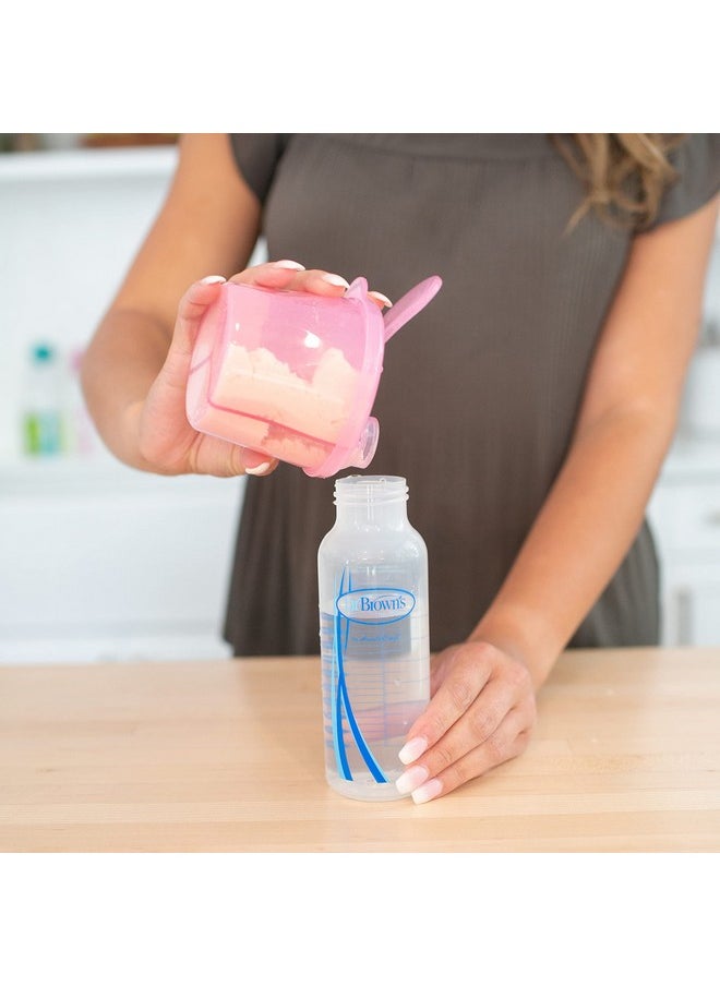 Dr. Brown's Baby Formula Dispenser with Snap-On Lid for On-the-Go Feedings,Milk Powder Dispenser for Traveling with Infant,Pink