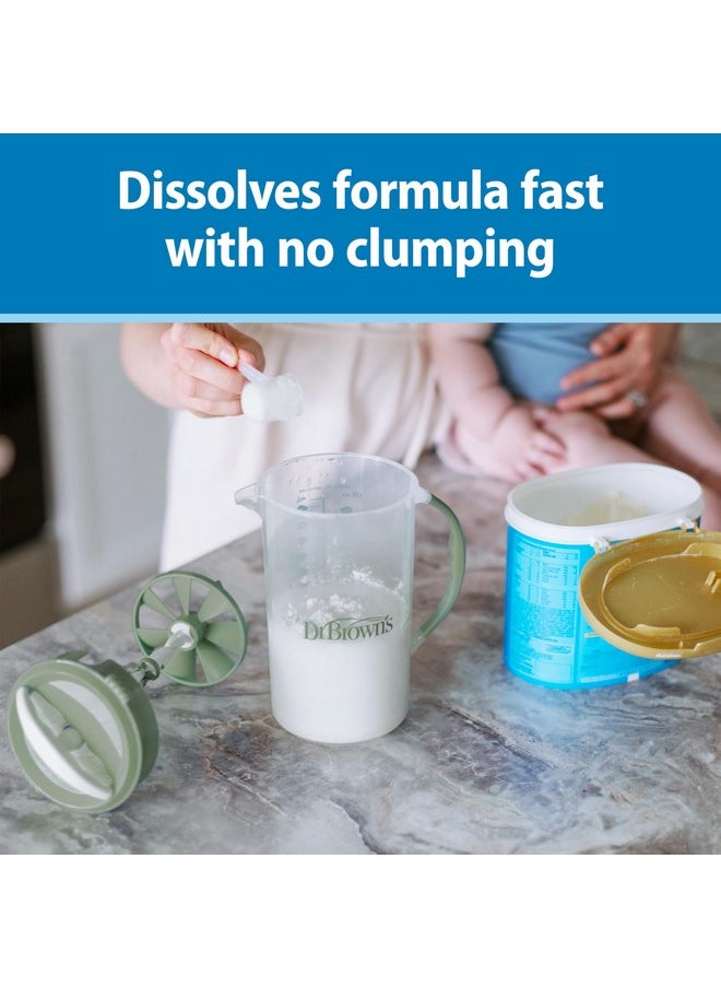 Dr. Brown's Baby Formula Mixing Pitcher with Adjustable Stopper, Locking Lid, & No Drip Spout, 32oz, BPA Free, Teal