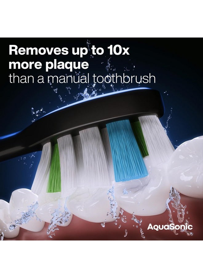 Aquasonic Clinical AQ Ultra-Whitening Smart Toothbrush with Touchscreen, Bluetooth & Brushing Coach - 2 Brush Heads & UV Sanitizing Charging Case