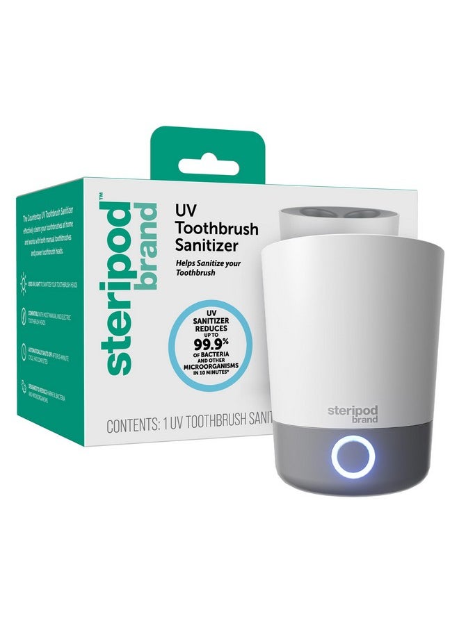 Steripod Brand UV Home Countertop Toothbrush Sanitizer, Reduces Harmful Microorganisms, Toothbrush Holder and Cleaning Station, Holds Four Toothbrushes