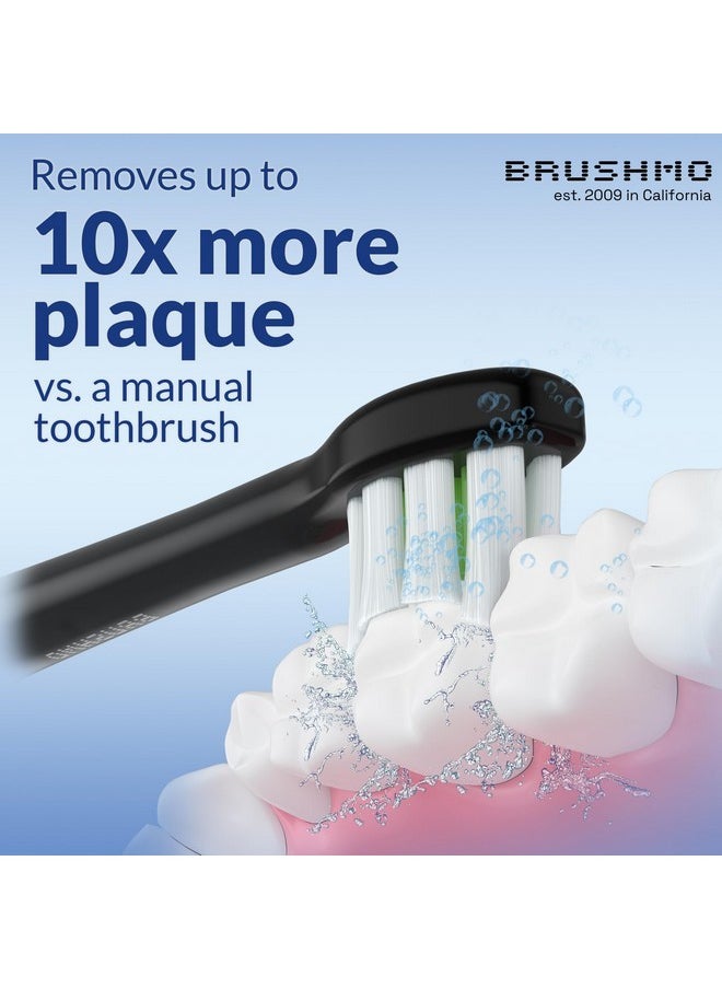 Brushmo Compact Replacement Toothbrush Heads Compatible with Philips Sonicare HX6072, Black 8 Pack