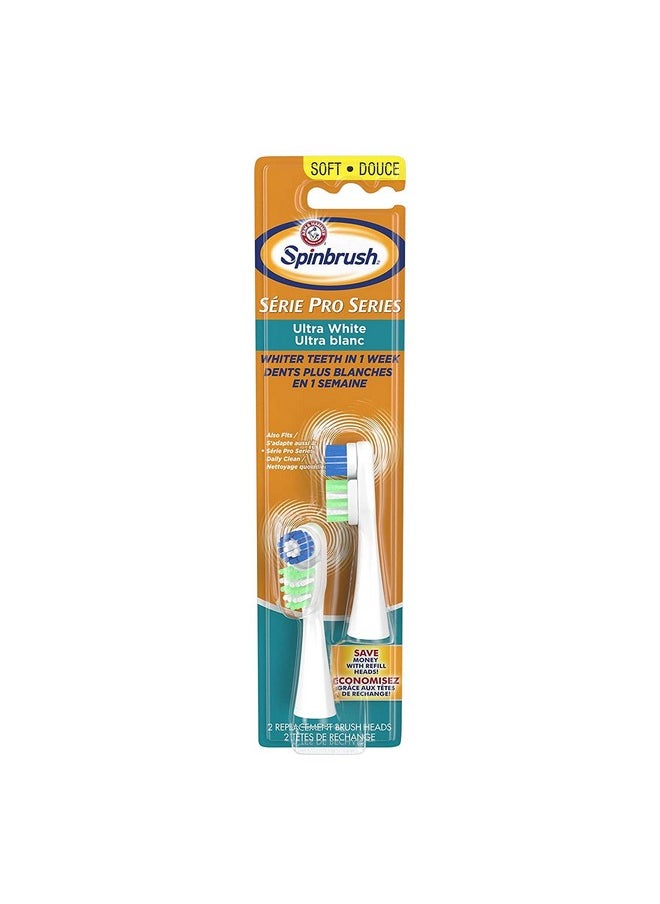 ARM & HAMMER Spinbrush Pro Whitening Replacement Brush Heads Soft, 2 ea (Pack of 4)