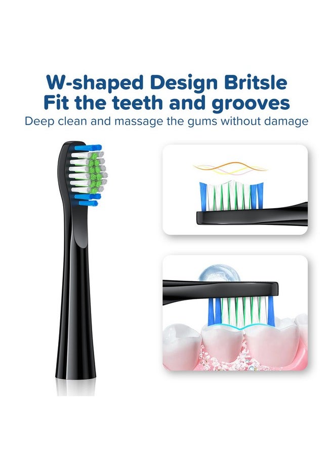 Harobey Replacement Toothbrush Heads 10 Pack Compatible with Bitvae Daily D2 Rechargeable Toothbrush, for D2 Toothbrush Heads Refills, Black