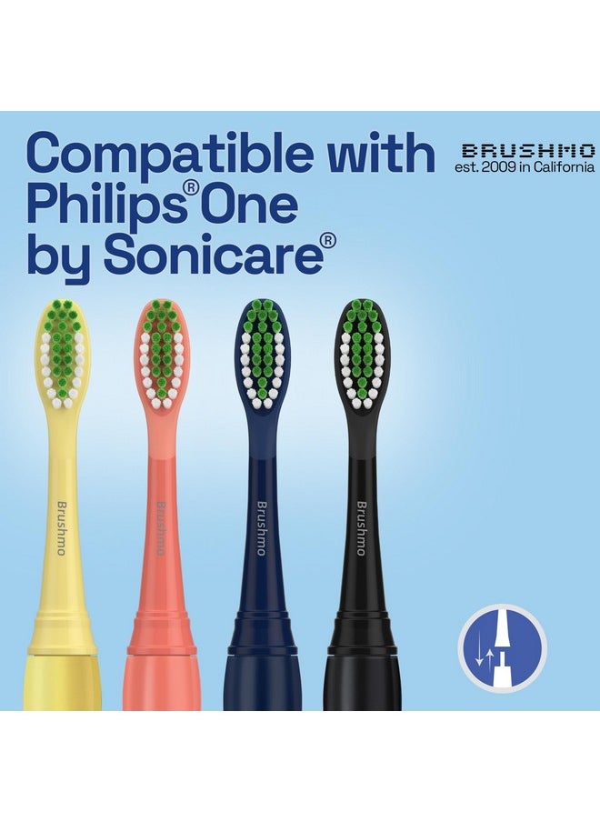 Brushmo Replacement Toothbrush Heads Compatible with Philips Sonicare One Toothbrush, for HY1100 Miami Coral HY1022/01 Brush Head (Miami Coral) 4 Pack