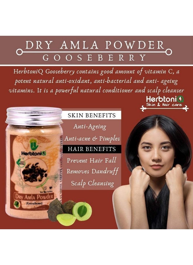 HerbtoniQ 100% Natural Dry Amla Powder, Reetha Fruit Powder & Shikakai Fruit Powder For Healthy Hair Care Pack (400 g)