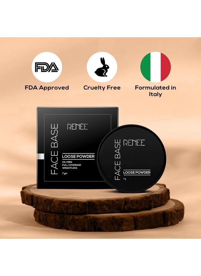 RENEE Face Base Loose Powder - Warm Beige, 7gm | Non Sticky, Weightless Matte Finish, Excellent Payoff, Enriched with Vitamin E