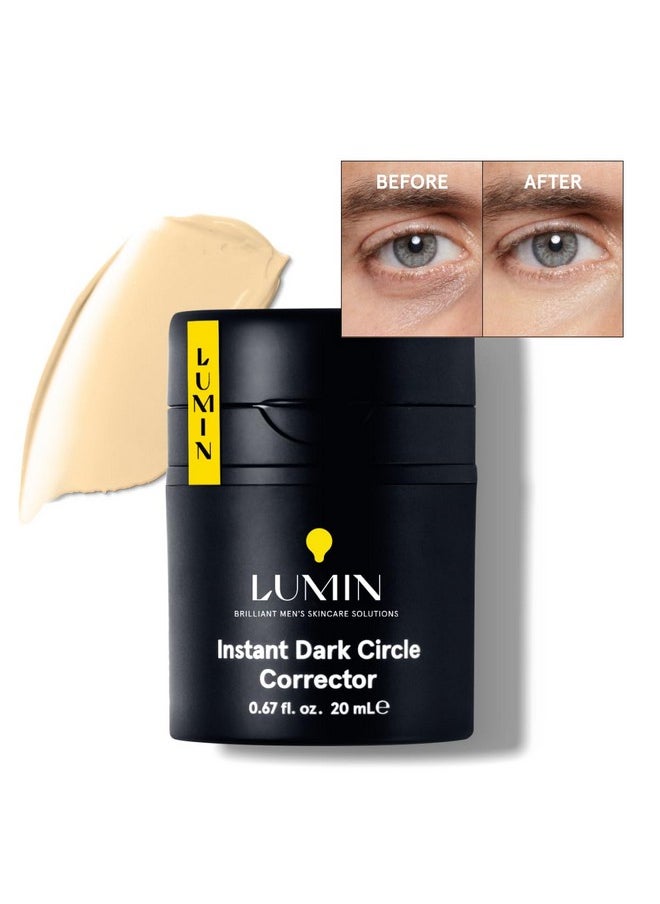 Lumin Instant Dark Circle Corrector for Men (Not A Concealer), Brightens Eyes, Reduce Dark Circles, Puffiness, Under Eye Men Makeup, Men's Eye Cream, Perfect for Light-Medium Skin Tones, 20mL