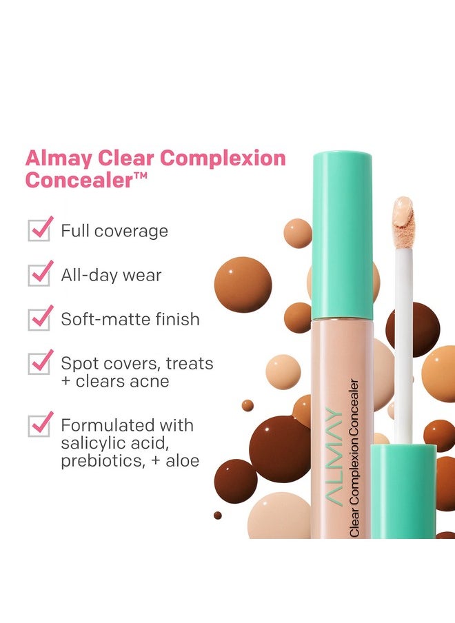 Almay Clear Complexion Acne & Blemish Spot Treatment Concealer Makeup with Salicylic Acid- Lightweight, Full Coverage, Hypoallergenic, Fragrance-Free, for Sensitive Skin, 100 Light, 0.3 fl oz.