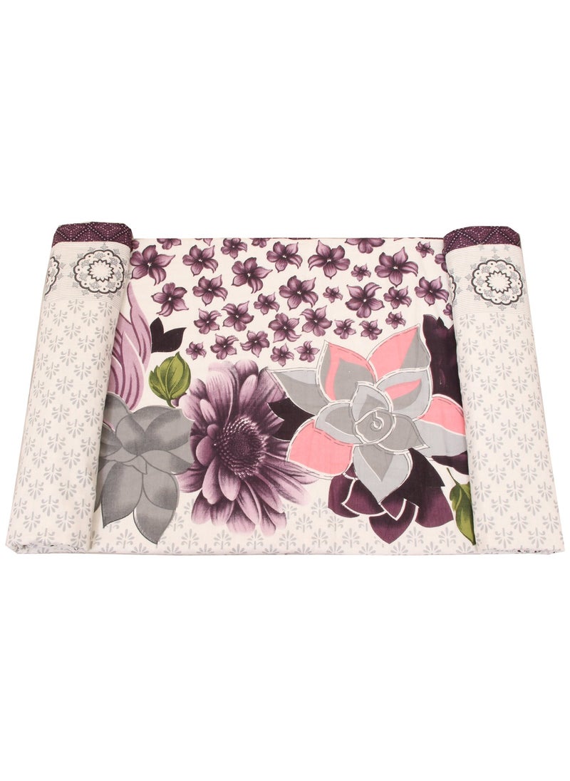 Kuber Industries Panel Design Cotton Double Bed Reversible Dohar - White