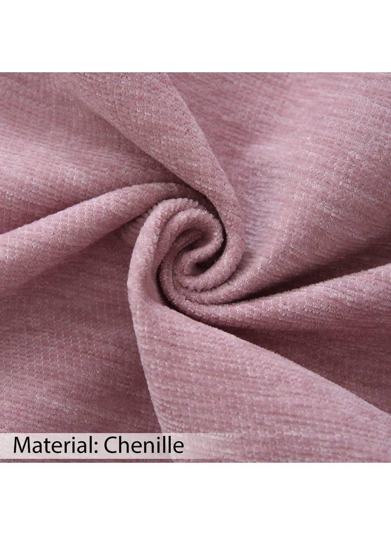 HOKIPO Chenille Sofa Cover Thick and Soft Throw Blanket 3 Seater, 180 (D) x 300 (L) cm (AR-4645-N7, Pink)