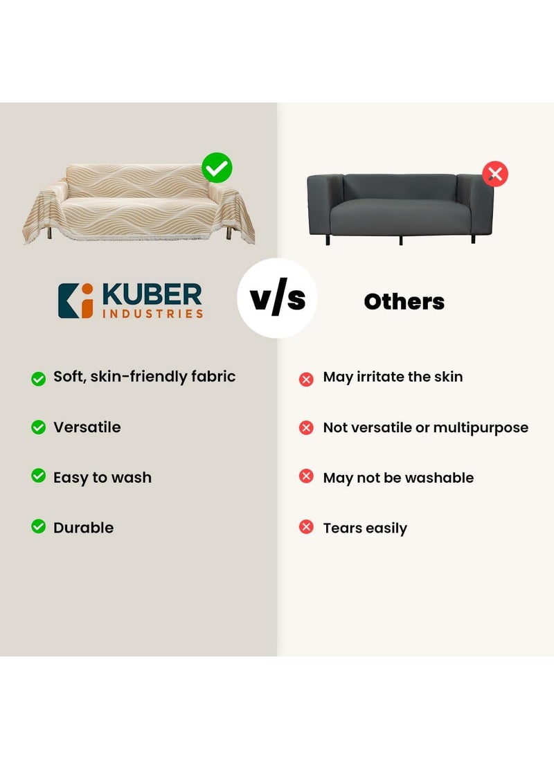 Kuber Industries Decorative Chenille Sofa throw|Throw for Sofa, Bed & Couch|Ideal for Indoor & Outdoor 