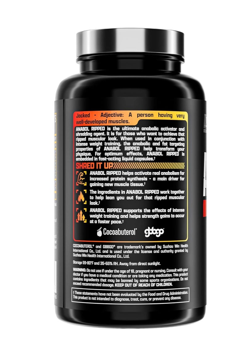Nutrex Anabol Ripped 60 Liqui-Caps – Advanced Anabolic Activator for Muscle Growth & Fat Shredding | Boosts Protein Synthesis, Strength & Recovery