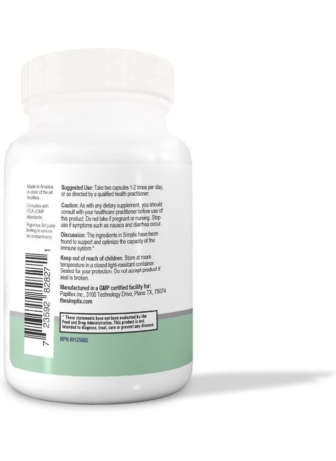 Papillex Simplix | Natural Supplement to Strengthen The Immune System | Respond to Outbreaks | Source of Highly Researched Mushroom & Seaweed Polysaccharides 60 Veggie Capsules (1 Pack)