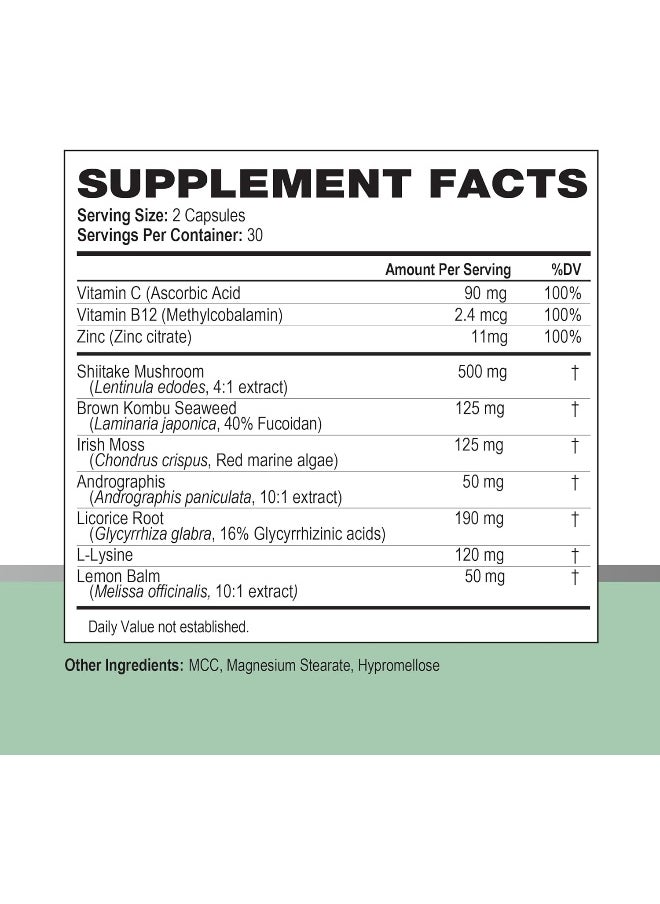 Papillex Simplix | Natural Supplement to Strengthen The Immune System | Respond to Outbreaks | Source of Highly Researched Mushroom & Seaweed Polysaccharides 60 Veggie Capsules (1 Pack)