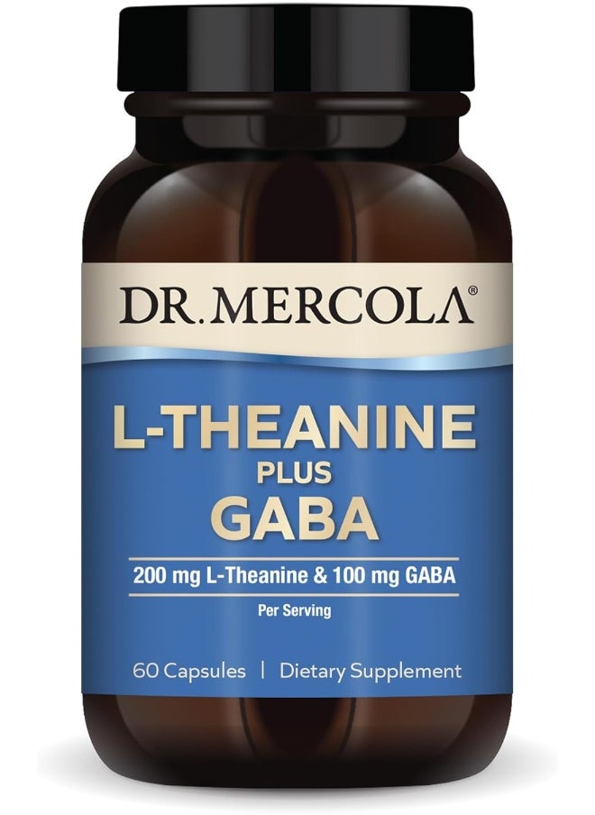Dr. Mercola L-Theanine Plus GABA, 60 Capsules, Non-GMO, Gluten Free, Soy Free