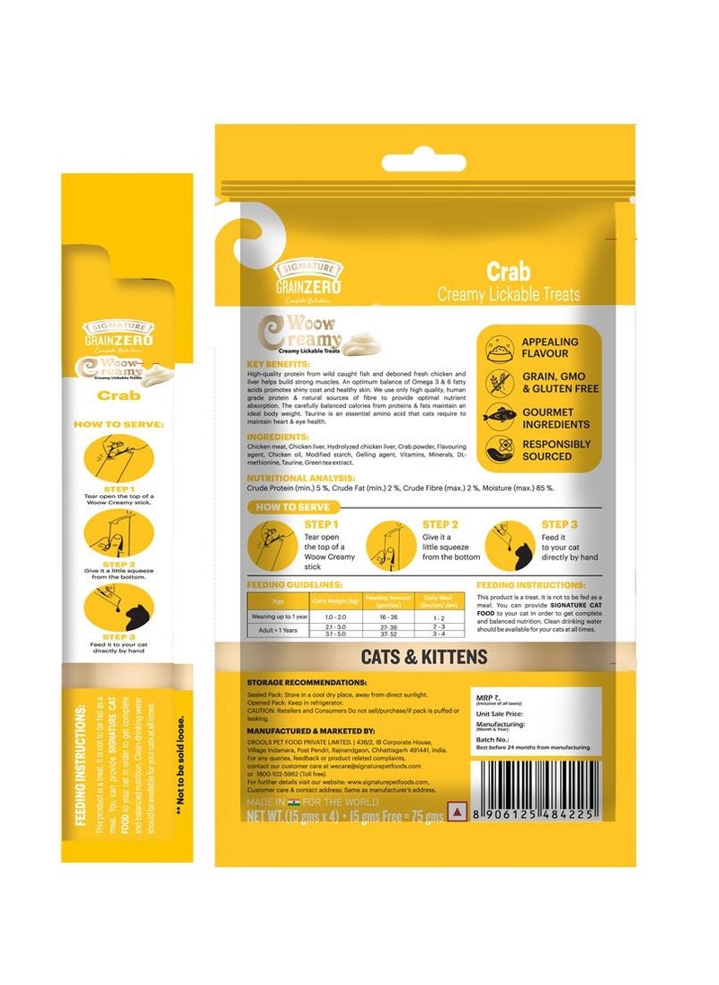 Creamy Lickable Cat Treats Crab & Chicken 5 x 15g